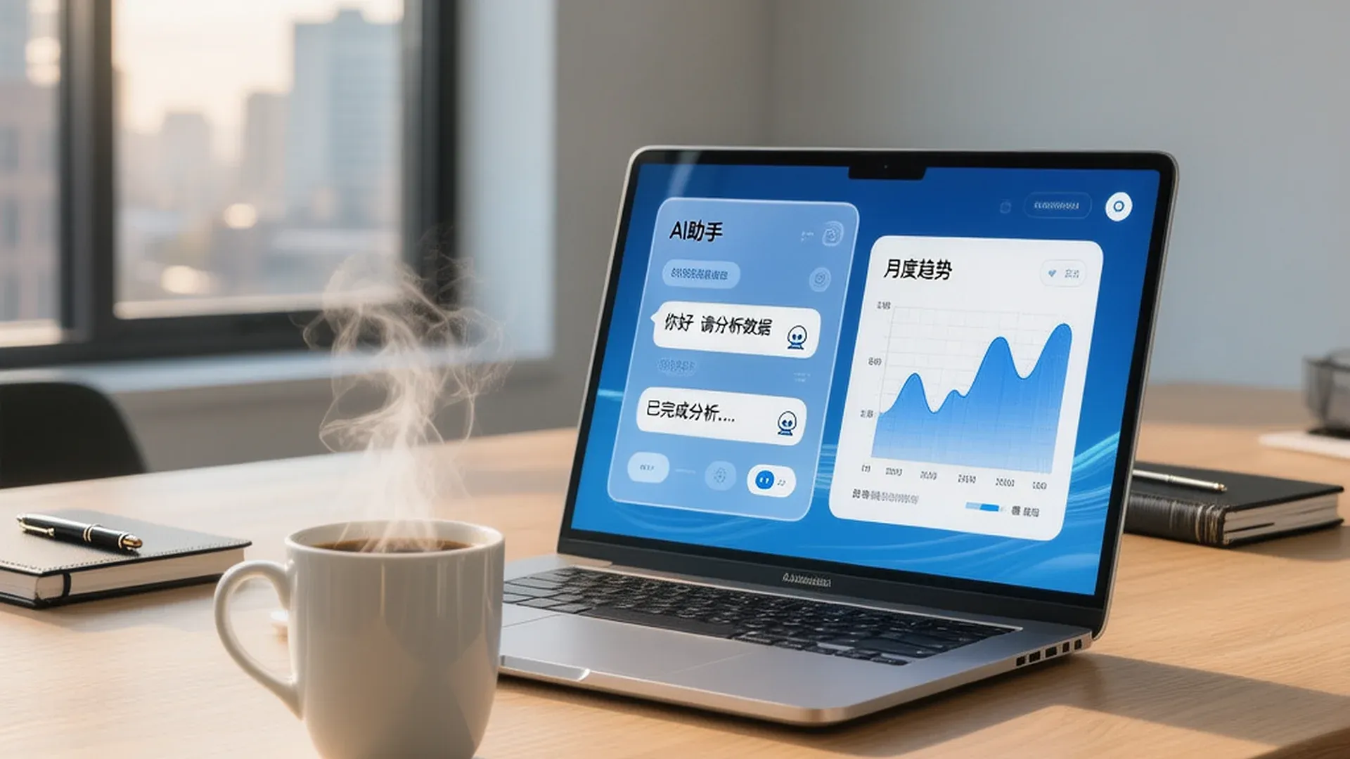 AI工具全家福：多个人工智能应用界面同时展示，覆盖内容、客服、数据分析