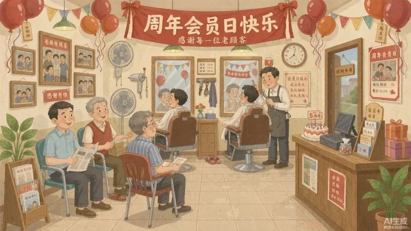周年庆怕做砸？理发店用AI出三套会员日方案，老带新到店直接翻倍-修愚